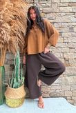 Annie Cushion Cotton Laurie Blouse Hazelnut